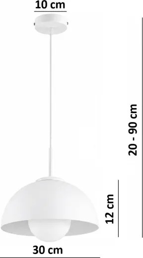 BRILAGI - Lustru pe cablu COSMO 1xE27/60W/230V Ø 30 cm alb