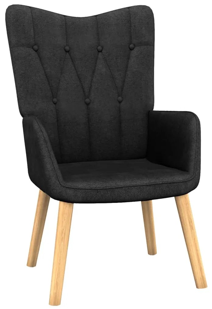 327540 vidaXL Scaun de relaxare cu taburet, negru, textil