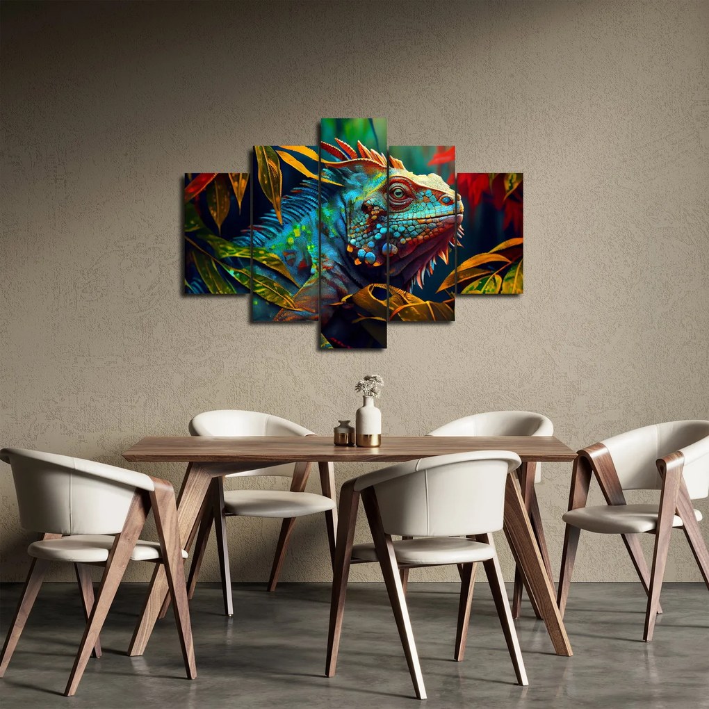 Tablou - Iguana colorată (150x105 cm)