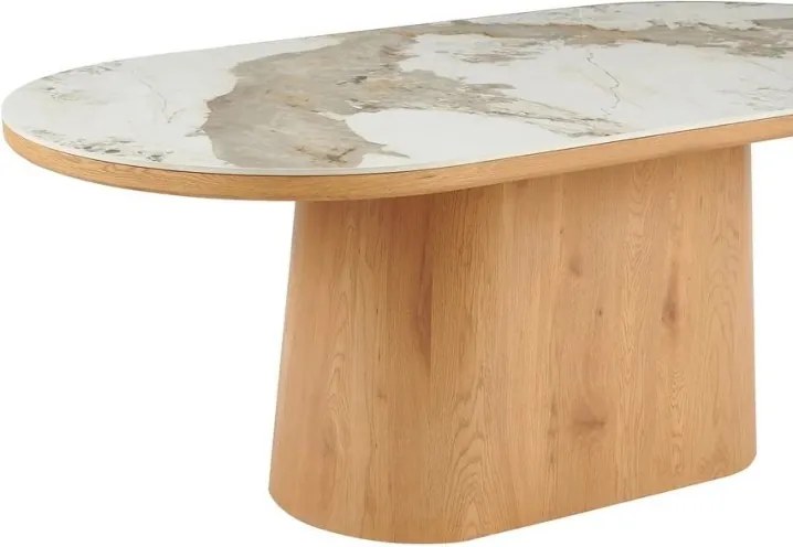 Masa ovala, Ceramica Alba, Furnir Nuc, UNIQUE 200cm A-46381 VC