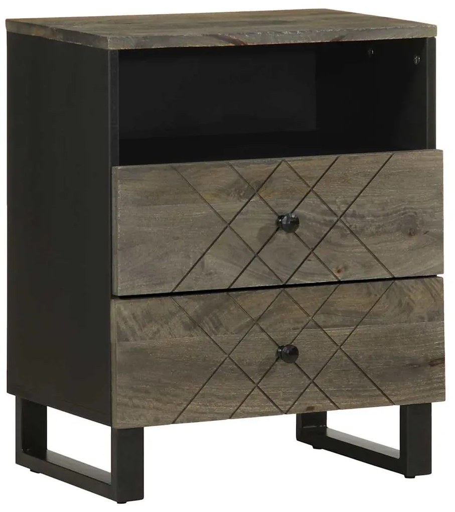 vidaXL Noptiera neagra 50x33x62 cm lemn masiv de mango