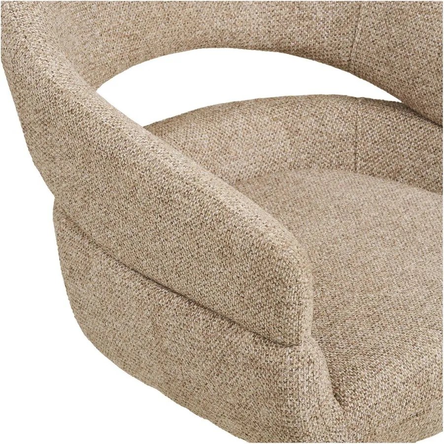 Scaun de living bej cu cotiere tapițat Dover – House Nordic