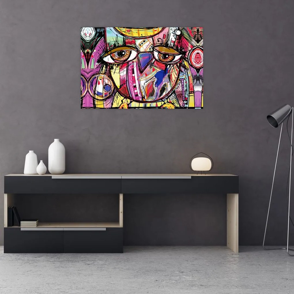 Tablou - Artă stradală - bufniță (90x60 cm)