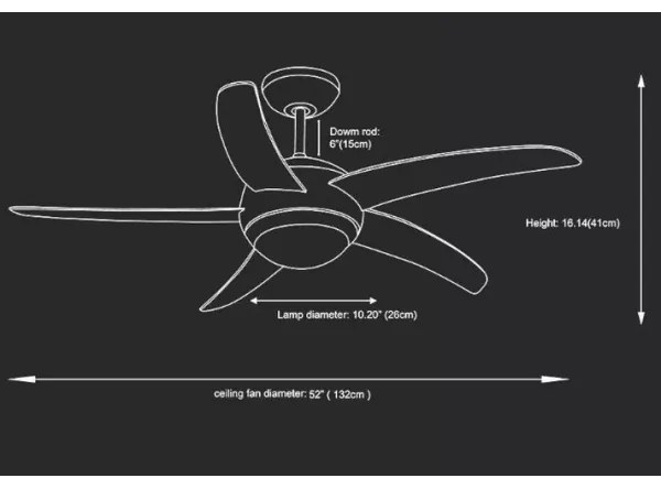 Ventilator de tavan 2xE27/20W/230V + telecomandă