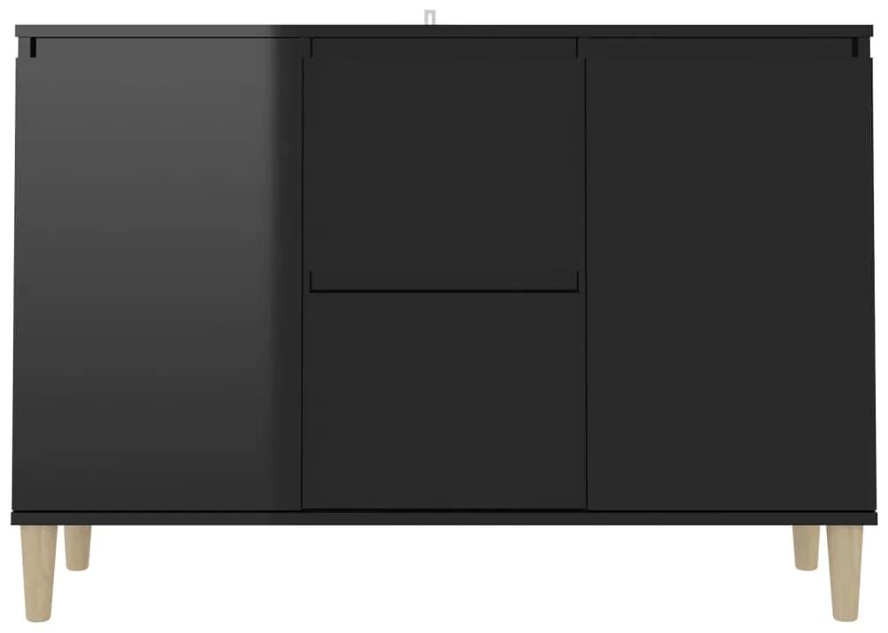 Servanta, negru extralucios, 103,5x35x70 cm, PAL 1, negru foarte lucios