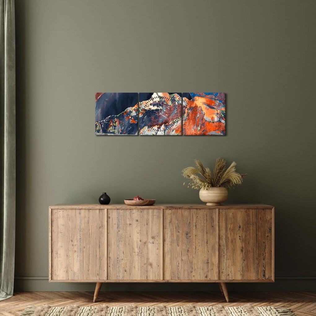 Tablou - Ilustrație de sweathouses (cu ceas) (90x30 cm)