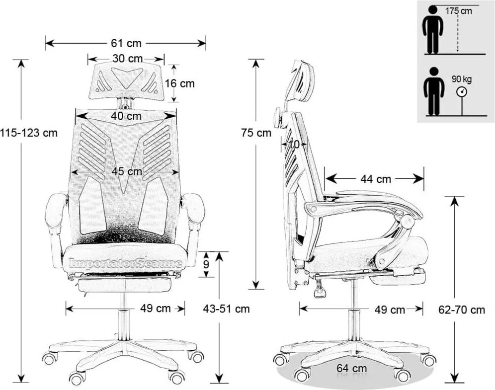 Scaun gaming OFF 427 negru