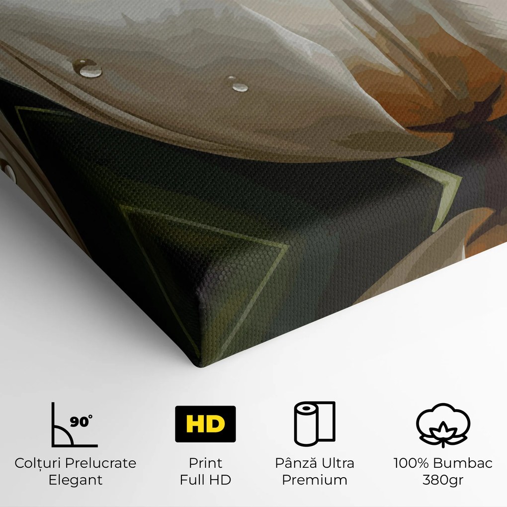 Tablou Canvas, 40x80cm, Dormitor si Living, Flori, Lalele, Pretty White Tulip