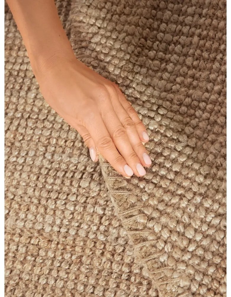 Covor în culoare naturală rotund din iută ø 160 cm Bouclé Jaipur – Hanse Home