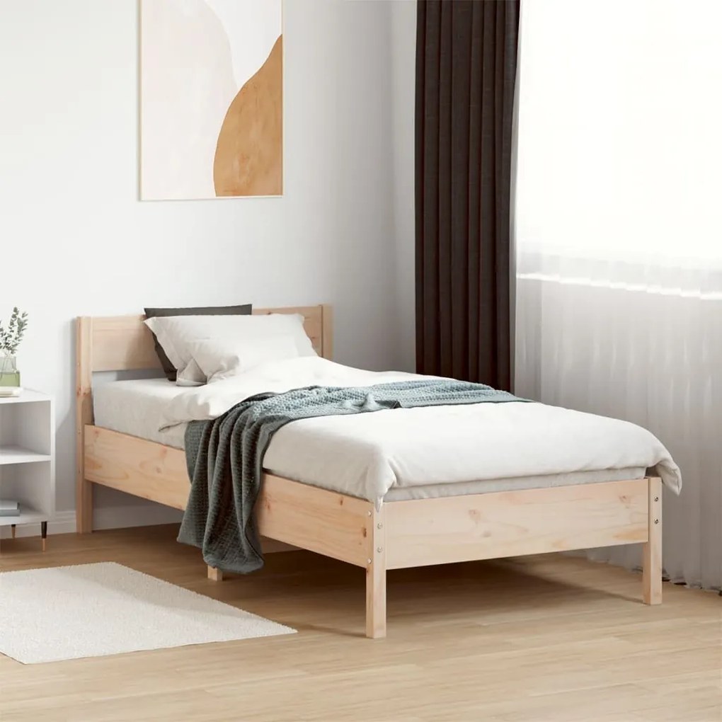 vidaXL Cadru pat fără saltea, 90x190 cm, lemn masiv de pin