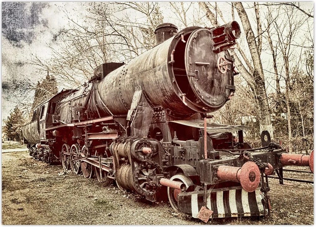 Tablou cu locomotivă istorică (70x50 cm)