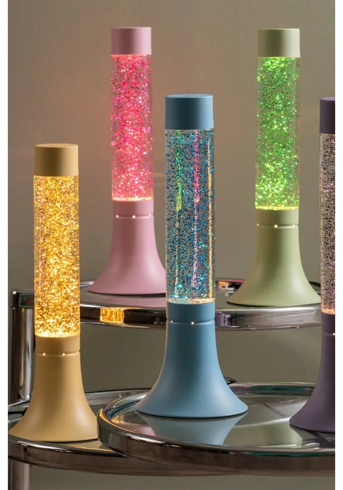 Veioză mov cu abajur din sticlă (înălțime 37,5 cm) Astro Glittler – Leitmotiv