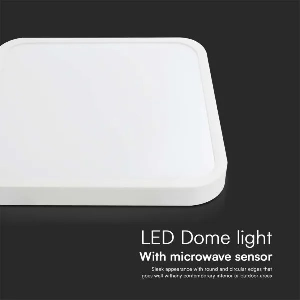 LED plafonieră baie cu senzor LED/18W/230V IP44 4000K 29x29 cm + DO