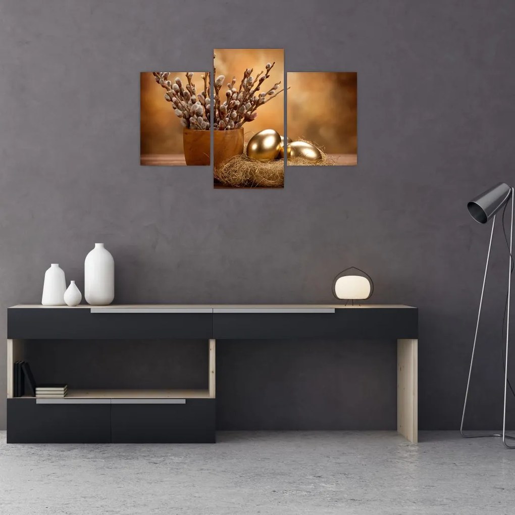 Tablou cu ou și pisicuțe (90x60 cm)
