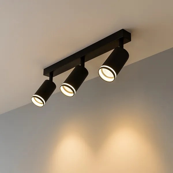 Spot PIPE 3xGU10/10W/230V negru