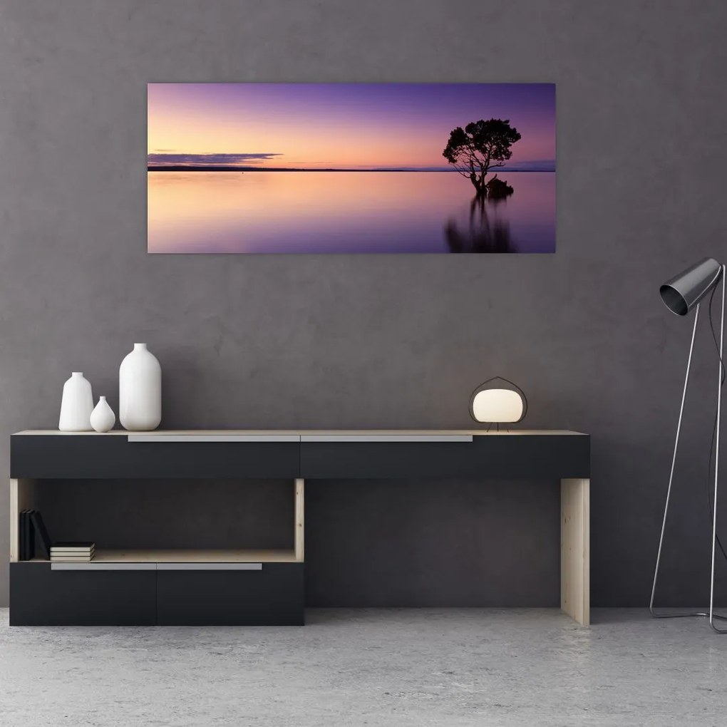 Tablou cu nivelul apei la răsăsrit de soare (120x50 cm)