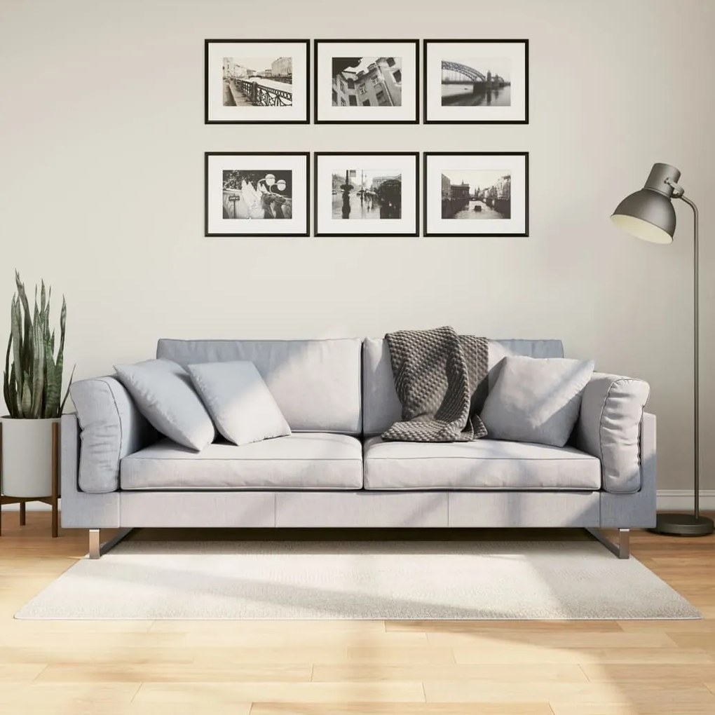 vidaXL Covor &quot;IZA&quot; aspect scandinav, cu fire scurte, crem, 80x150 cm