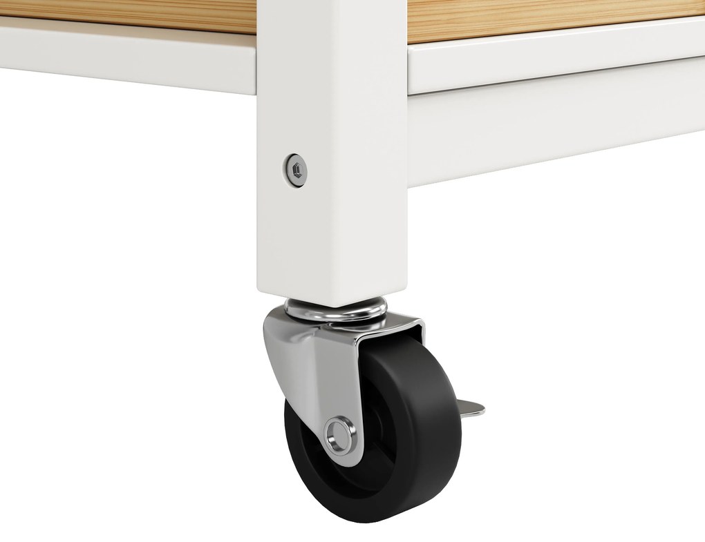 Insulă de bucătărie modernă cu laturi pliabile, Alb | Aosom Romania