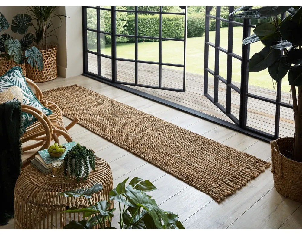 Covor din iută Flair Rugs Jute, 60 x 230 cm, maro