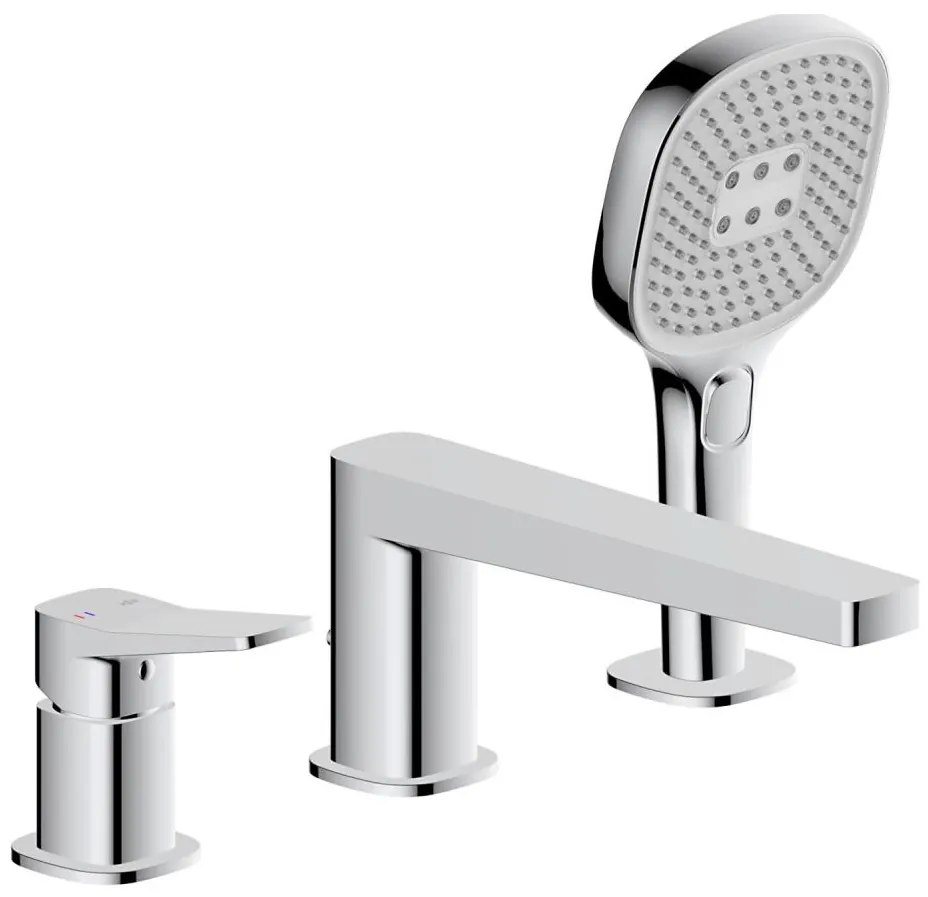 KFA Armatura 4525-210-00 - Baterie pentru cadă cu 3 orificii MALAGA, crom lucios