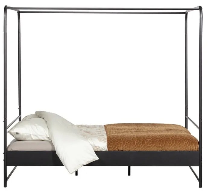 Pat metalic dublu vtwonen Bunk, 160 x 200 cm, negru