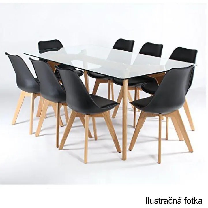 OFERTA Scaun negru BALI MARK cu picioare din fag II. calitate