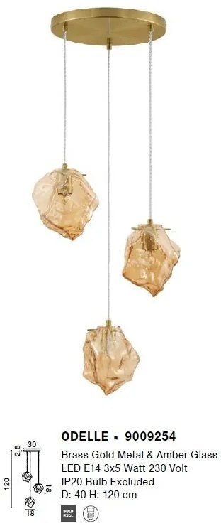 Lustra cu 3 Pendule design decorativ modern ODELLE