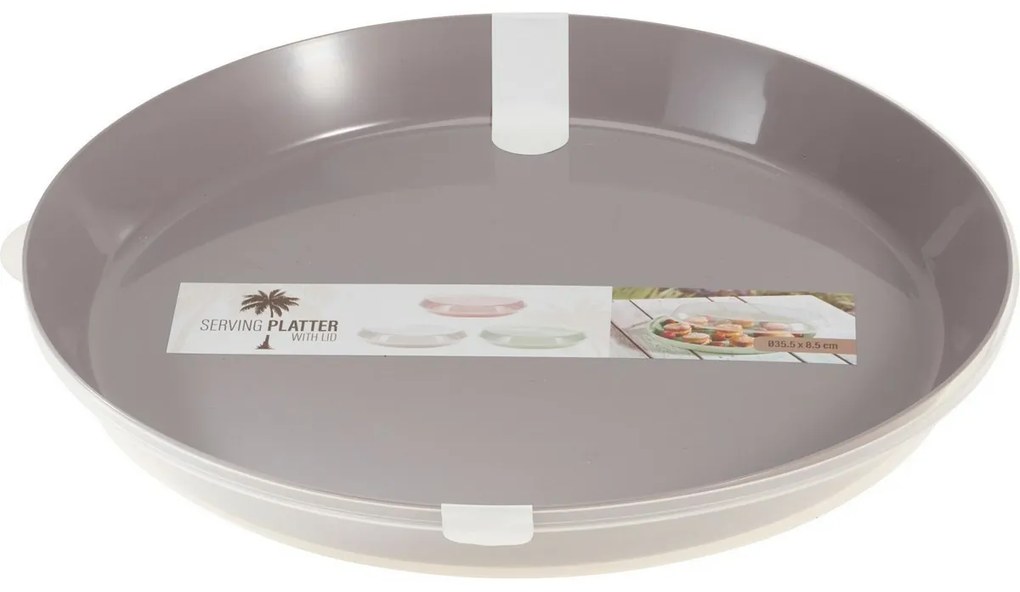 Castron de servit EH din plastic cu capac 35,5 x8,5 cm, gri
