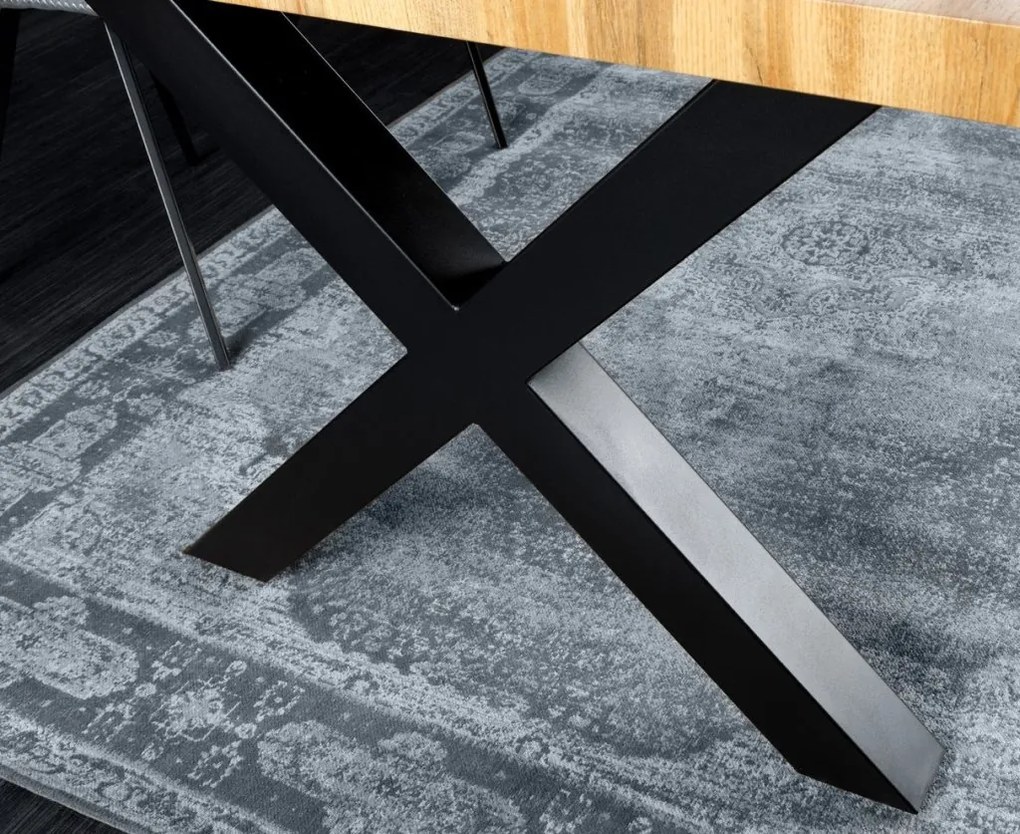 Masa Design Industrial WILD 180cm, aspect stejar salbatic