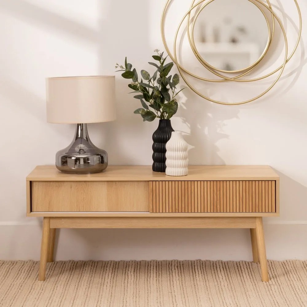 Comodă TV în culoare naturală 115x48x40 cm Naroa – Casa Selección