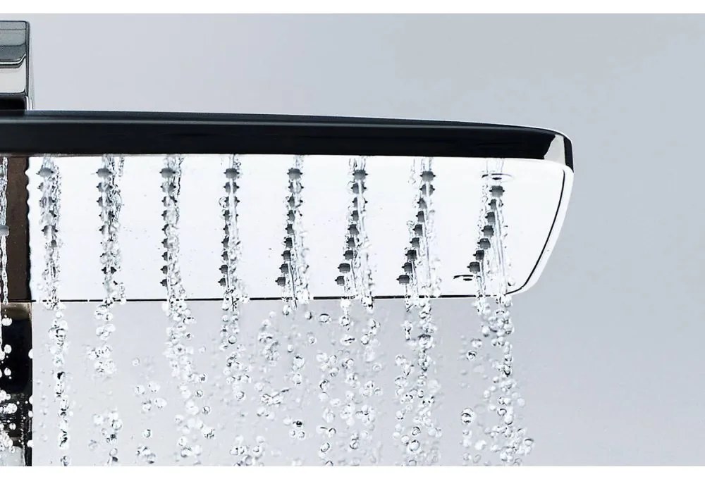 Set de dus cu termostat, 36 cm, crom