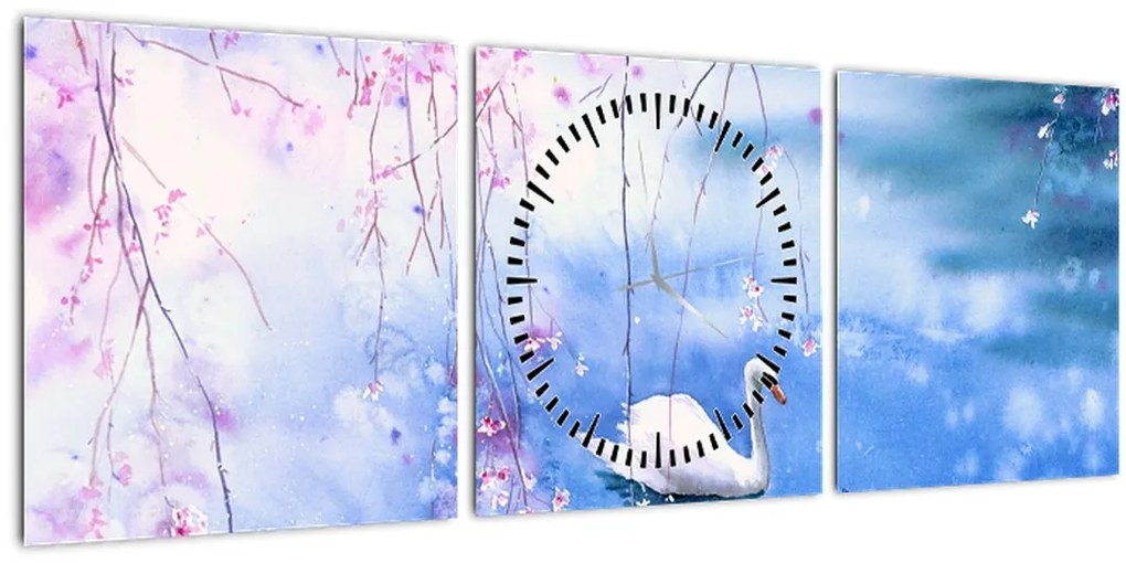 Tablou - Lacul magic (cu ceas) (90x30 cm)