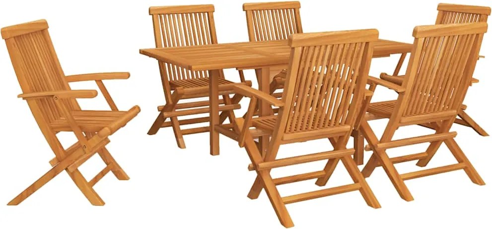 vidaXL Set mobilier grădină, 7 piese, lemn masiv de tec