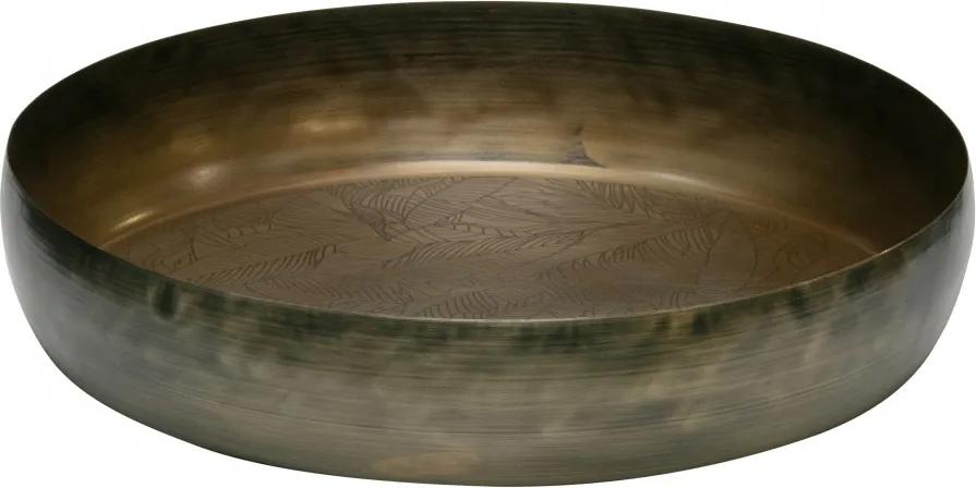 Tava rotunda pentru servit din fier Notch, antique brass, 44 cm