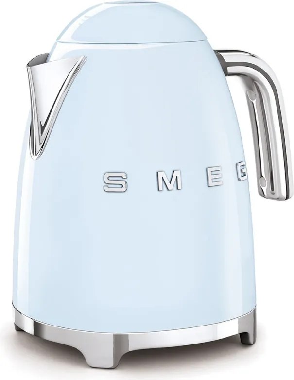 Cana electrica SMEG KLF03PBEU, 2400 W, 1,7 l, Bază rotativa la 360°, Finisaj lucios, Albastru pastel