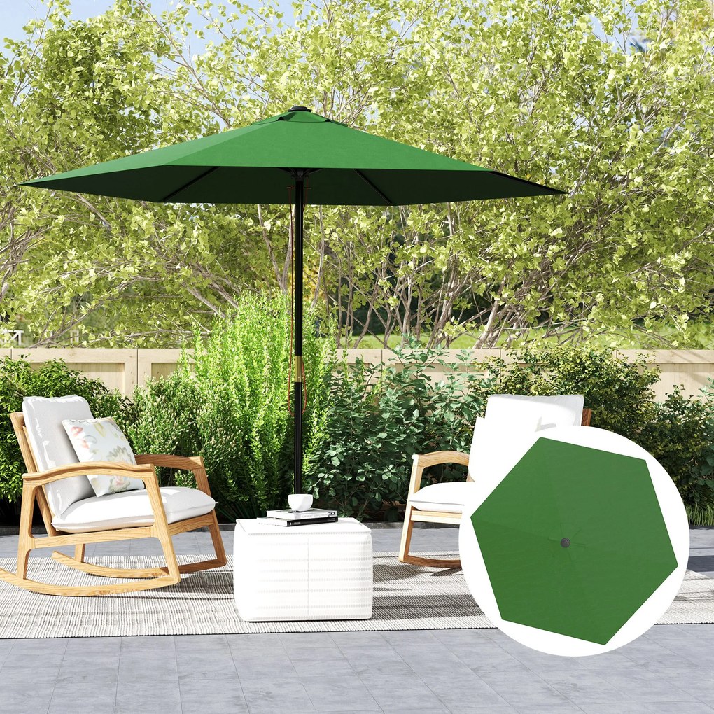 Outsunny Înveliș de Schimb pentru Umbrelă cu Orificii de Aerisire, Ø300 cm, Verde | Aosom Romania
