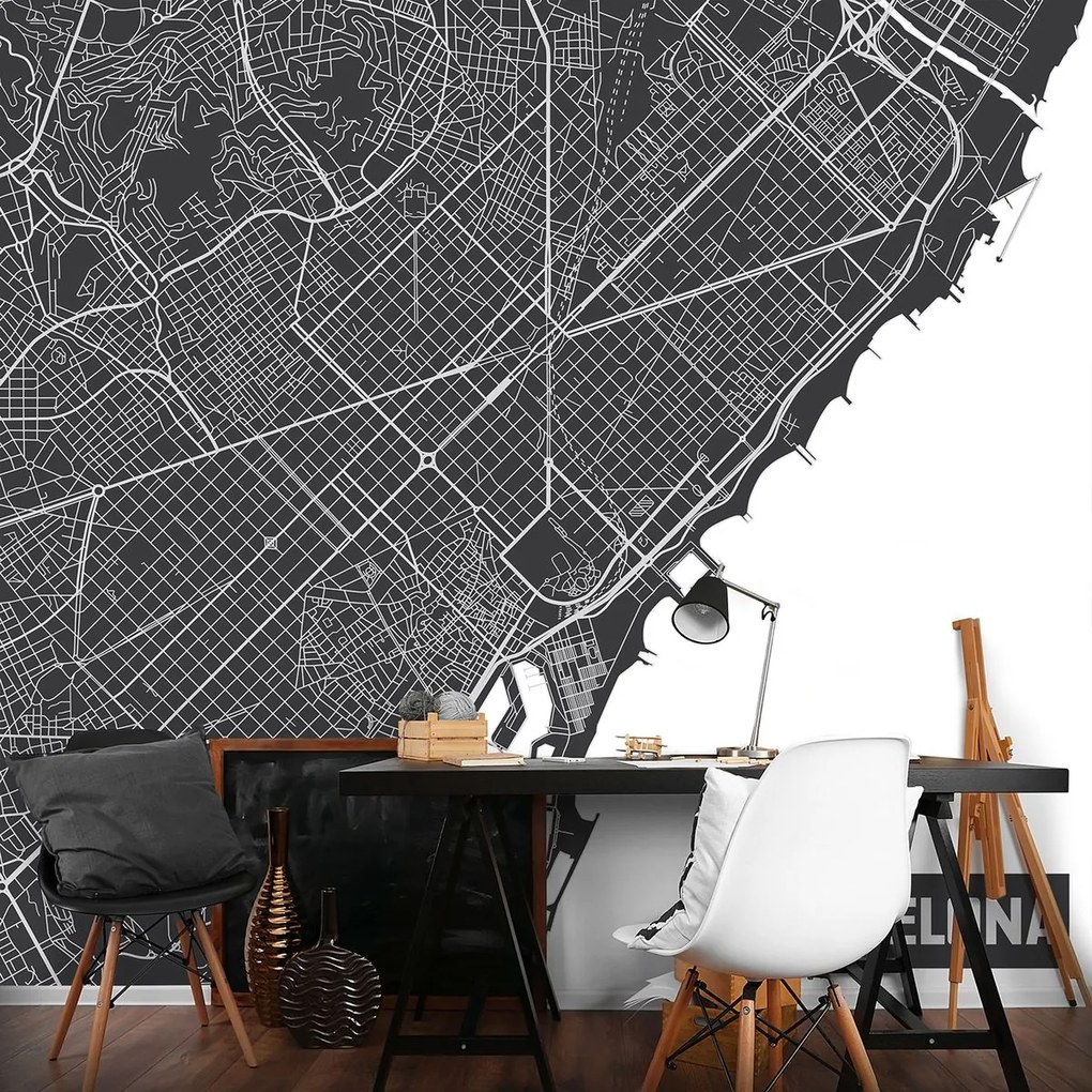 Fototapet - Harta Barcelonei (152,5x104 cm)