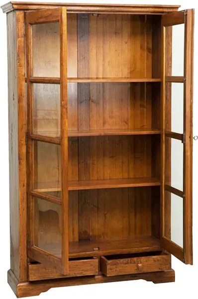 Vitrina, L109 36 H180 cm, 2 usi 2 sertare, lemn masiv