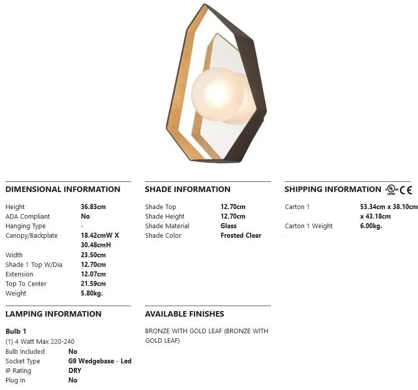 Aplica de perete eleganta realizat manual, design modern, ORIGAMI