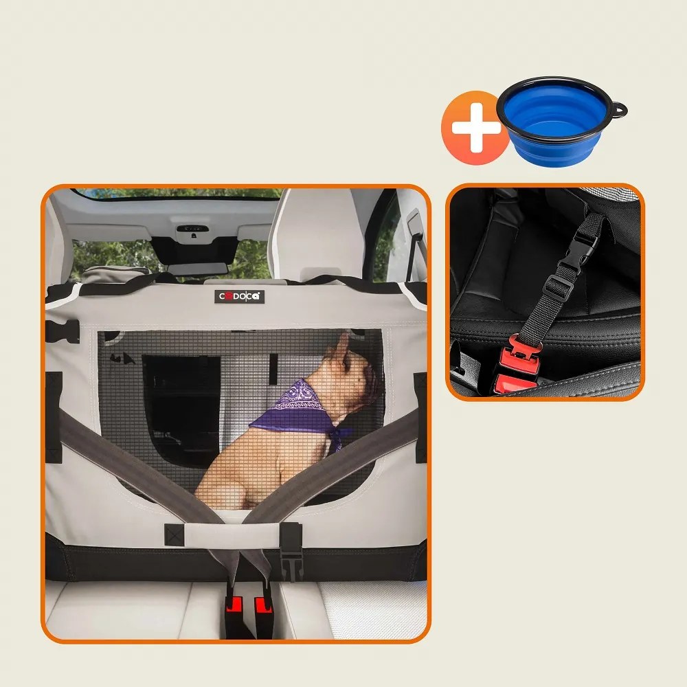 Geantă de transport pentru câini și pisici ELI, 70x52x52cm, gri Cadoca