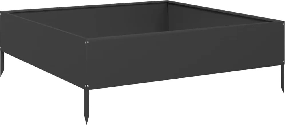 vidaXL Strat înălțat de grădină, negru, 100x100x33,5 cm, oțel