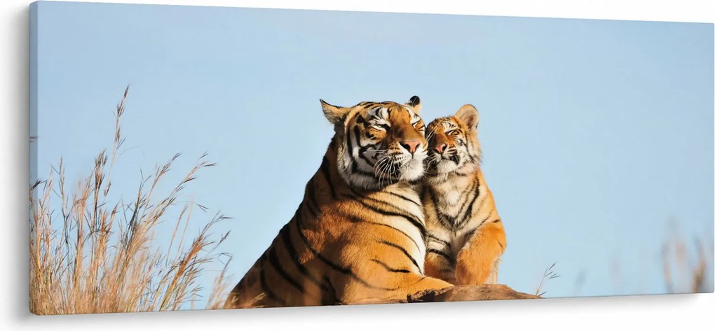 Tablou - Tigroaica cu pui (120x50 cm)