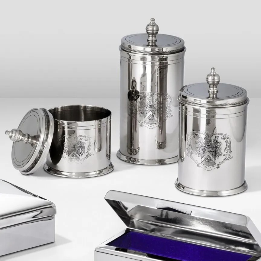 Set de 3 cutii pentru biscuiti design LUX Gaston, nickel 103994 HZ
