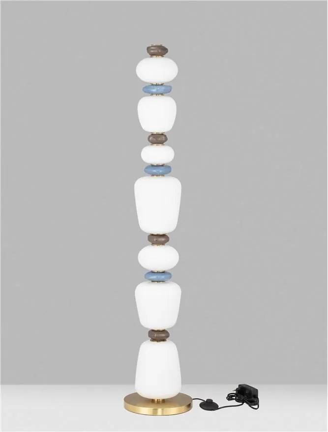 Lampadar LED decorativ ceramica maro, albastru, alb, PALO