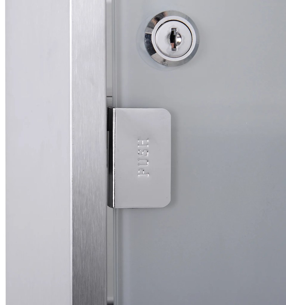 HOMCOM Dulap Medicamente din Oțel Inoxidabil 50x30x18 cm, Casetă Prim Ajutor cu Încuietoare &amp; 2 Chei | Aosom Romania