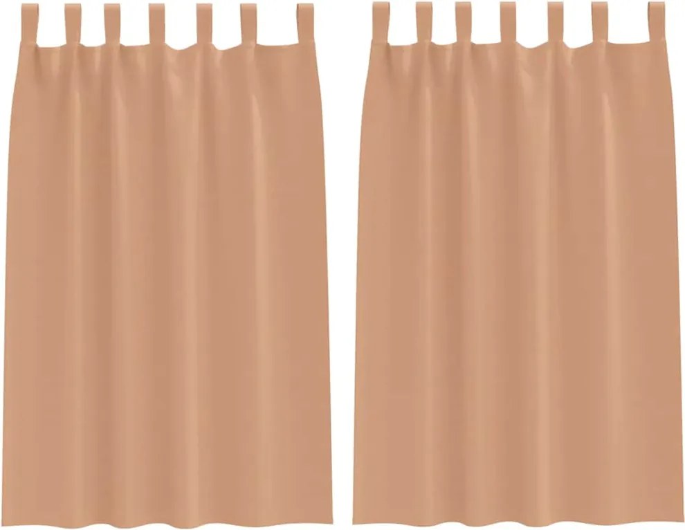 vidaXL Perdele Opaque cu Inel 2 pcs Maro deschis 175 x 140 cm
