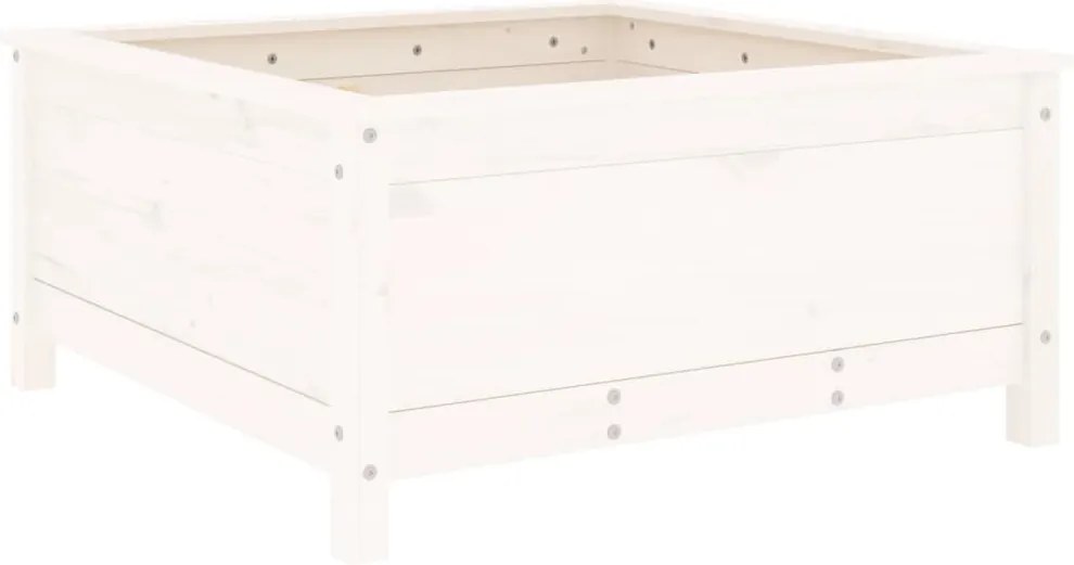 vidaXL Jardinieră de grădină, alb, 82,5x82,5x39 cm, lemn masiv de pin