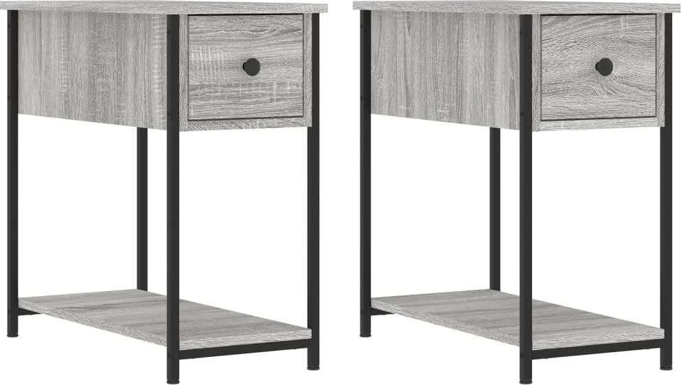 vidaXL Noptiere, 2 buc., gri sonoma, 30x60x60 cm, lemn prelucrat