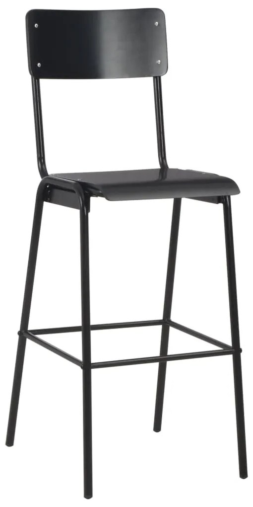 Set mobilier de bar, 3 piese, negru, otel