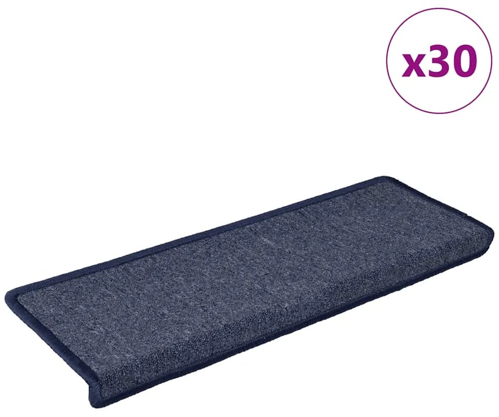 vidaXL Covorașe scară 30 buc 65x21x4 cm gri și albastru